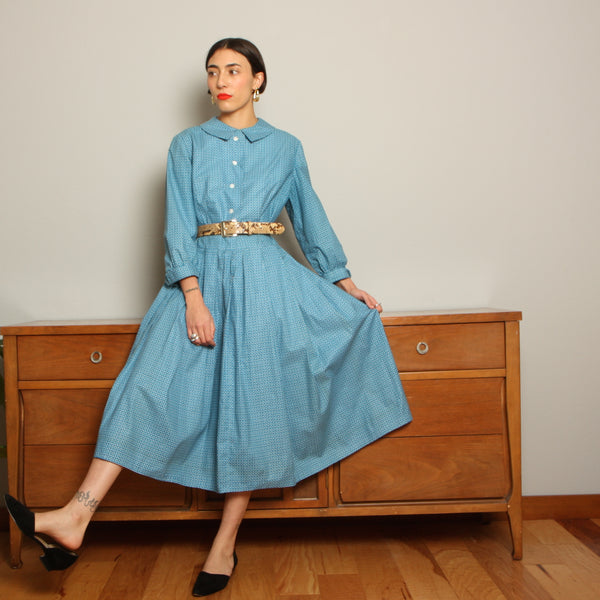 Vintage Handmade Calico Cotton Prairie Dress – Opal Pineapple Vintage Handmade Calico Cotton Prairie Dress – Opal Pineapple