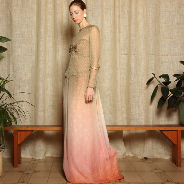 Vintage 70's Bill Blass Silk Chiffon Gown Vintage 70's Bill Blass Silk Chiffon Gown