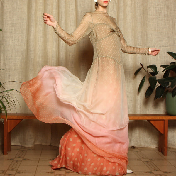 Vintage 70's Bill Blass Silk Chiffon Gown Vintage 70's Bill Blass Silk Chiffon Gown