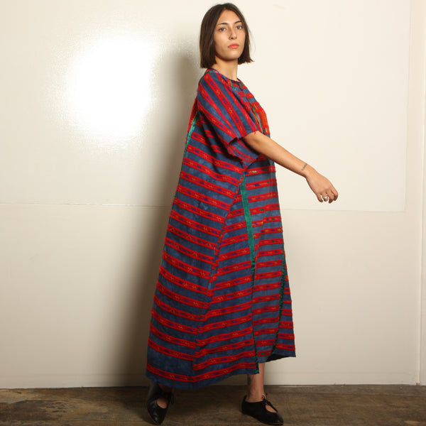 Vintage 70's Indigo Dyed Gautemalan Huipil Dress Opal Pineapple Vintage 70's Indigo Dyed Gautemalan Huipil Dress Opal Pineapple