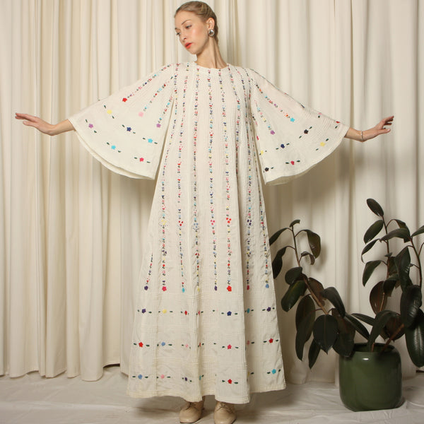 Vintage 60's Hand Embroidered Mexican Pintuck Dress Vintage 60's Hand Embroidered Mexican Pintuck Dress