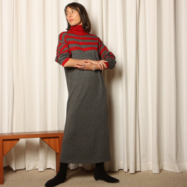 Vintage 80's Soft Merino Wool Striped Knit Maxi Dress Opal Pineapple Vintage 80's Soft Merino Wool Striped Knit Maxi Dress Opal Pineapple