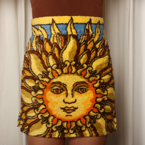 Iconic Vintage Hermès Graphic Sun Bodycon Towel Skirt