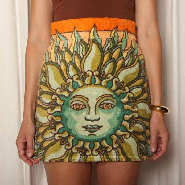 Iconic Vintage Hermès Graphic Sun Bodycon Towel Skirt