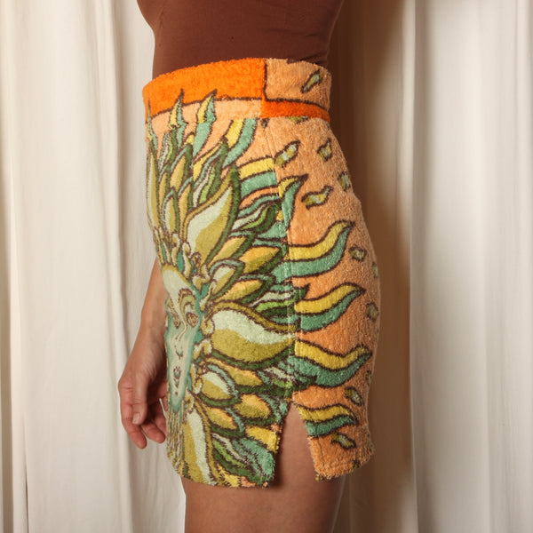 Iconic Vintage Hermès Graphic Sun Bodycon Towel Skirt