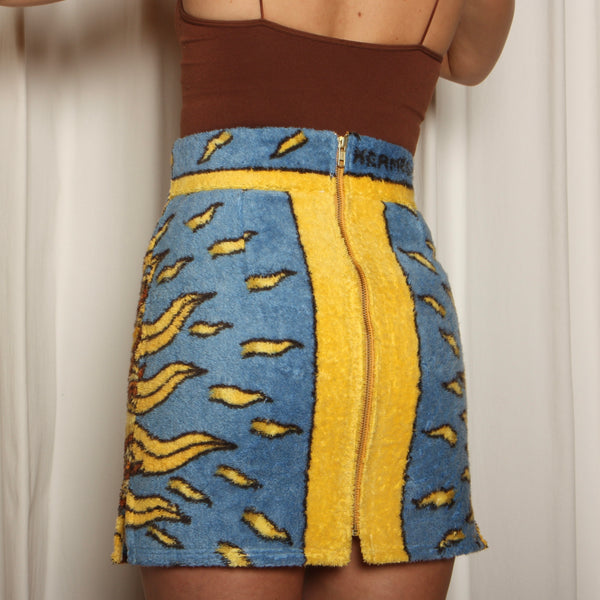 Iconic Vintage Hermès Graphic Sun Bodycon Towel Skirt