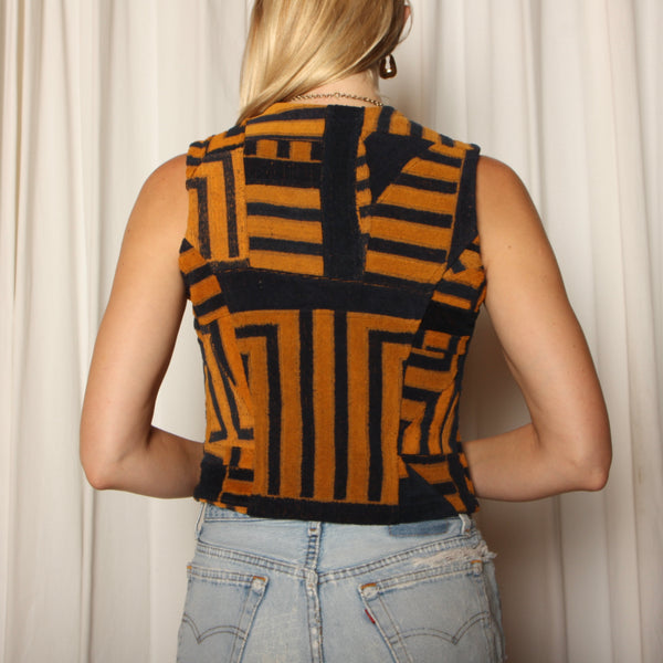 70's YSL Fieldcrest Patchwork Tailored Vest