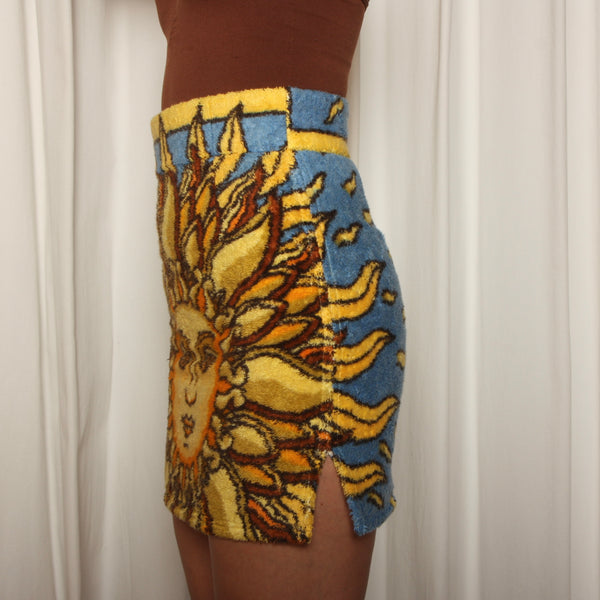 Iconic Vintage Hermès Graphic Sun Bodycon Towel Skirt