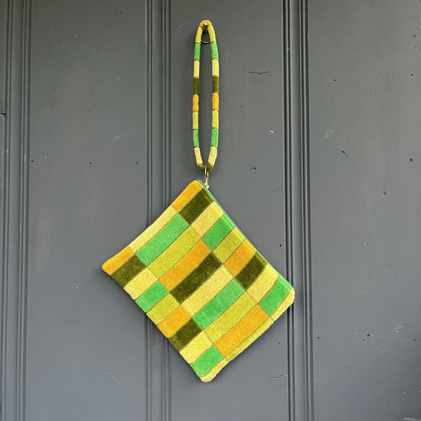 70's Sears Geometric Towel Shoulder Strap Clutch Bag