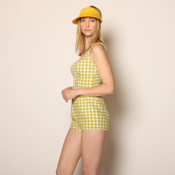 Vintage Early 60's Catalina Gingham Linen Playsuit