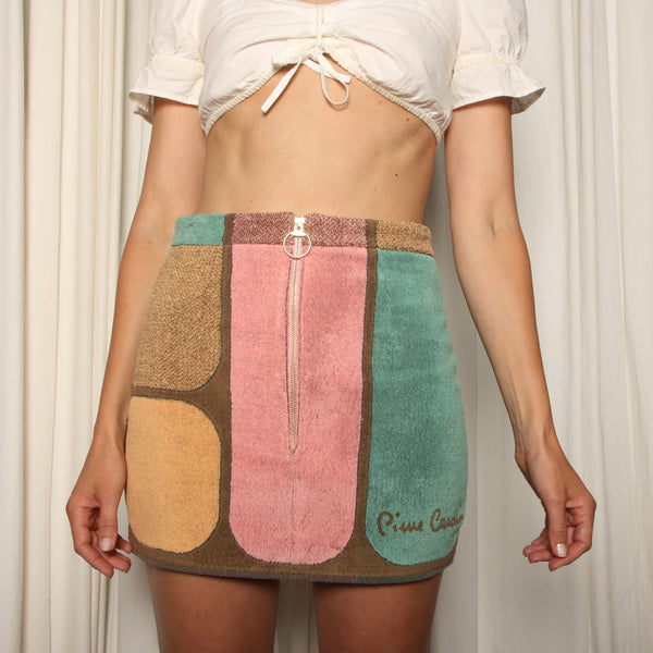 60's Mod Pierre Cardin Towel Mini Skirt