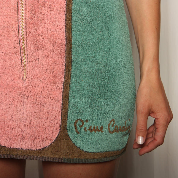 60's Mod Pierre Cardin Towel Mini Skirt