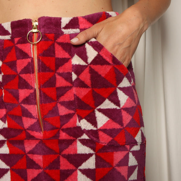 70's Fieldcrest Geometric Prism Towel Mini Skirt