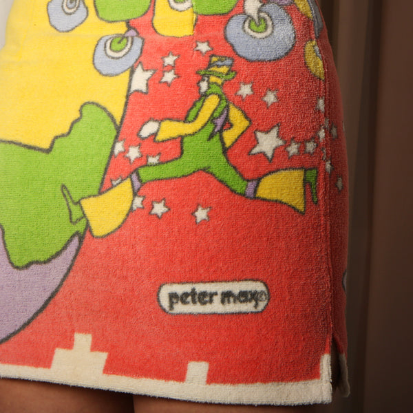 70's Glactic Peter Max Towel Mini Skirt -26