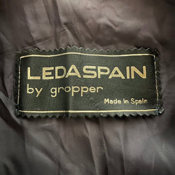 Vintage 70's Leda Spain by Gropper Soft Navy Leather Trench