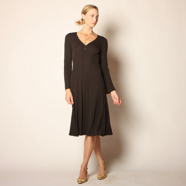 Vintage 70's Jean Muir Crepe Jersey Midi Dress