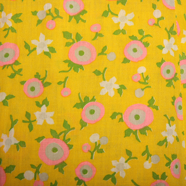 Vintage 60's Pop Art Peonies Cotton Ensemble