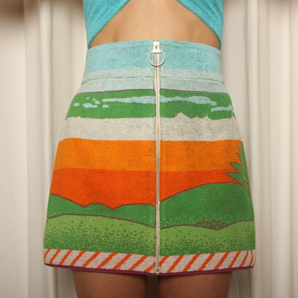 70's Seven Seas Island Landscape Towel Mini Skirt Set