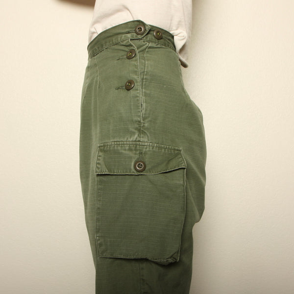 Vintage 60's Side Button Cotton Army Field Pants W25-27