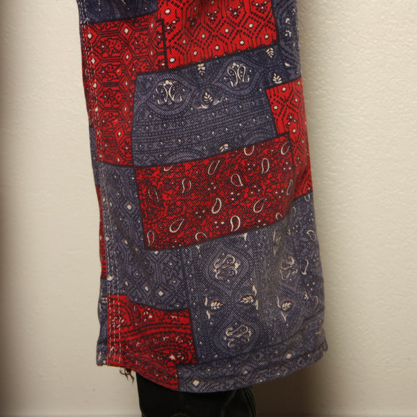Vintage 70's Big Smith Patchwork Bandana Print Denim Overalls
