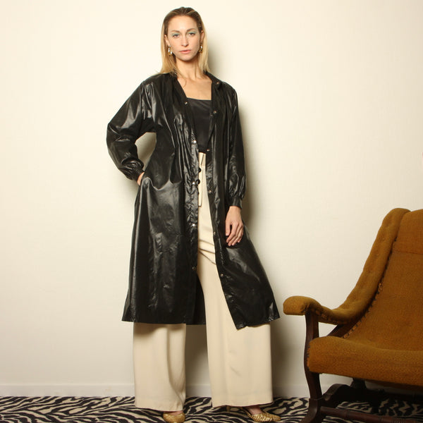 Vintage 80's Lloyd Allen Wet Look Rain Jacket