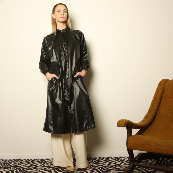 Vintage 80's Lloyd Allen Wet Look Rain Jacket
