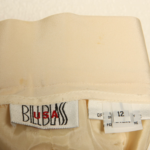 Vintage 90's Bill Blass Minimalist Cream Silk Pants W31