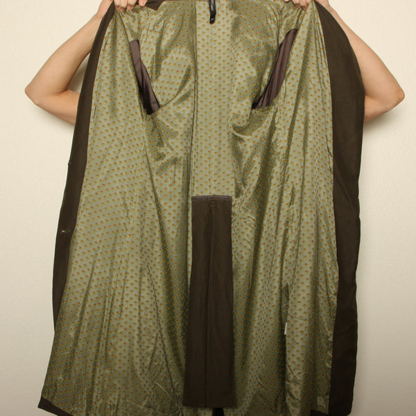 Ken Okada Paris Avant-Garde Asymmetric Wool/Linen Trench Coat