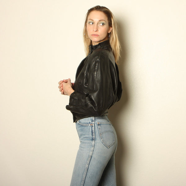 Vintage 90s Michael Hoban North Beach Leather Crop Jacket