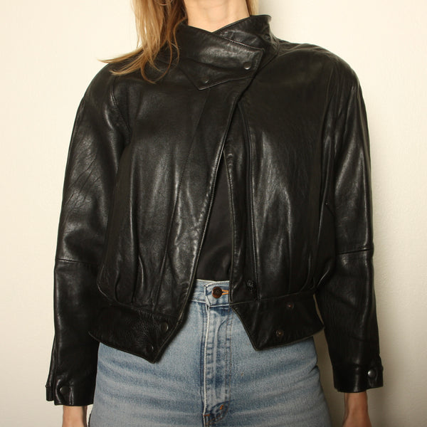 Vintage 90s Michael Hoban North Beach Leather Crop Jacket