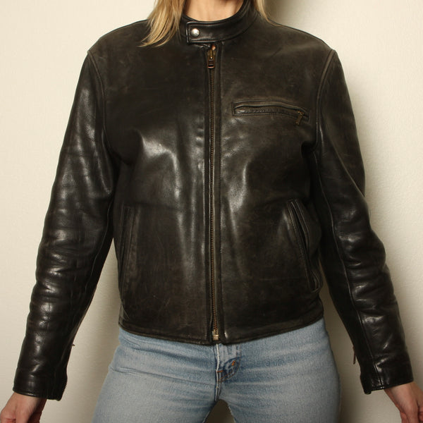 Vintage 80's Johnson Leathers Cafe Racer Jacket 38