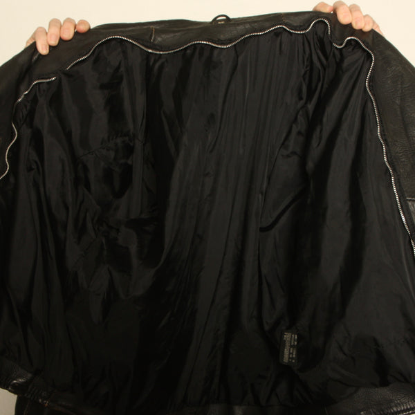 Vintage 80s Classic Distressed Leather Motorcycle Jacket