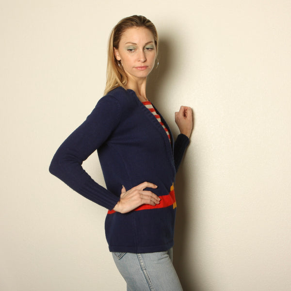 Vintage 60's Mod Trompe L'oeil Knit Sailor Sweater