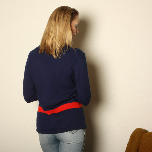 Vintage 60's Mod Trompe L'oeil Knit Sailor Sweater