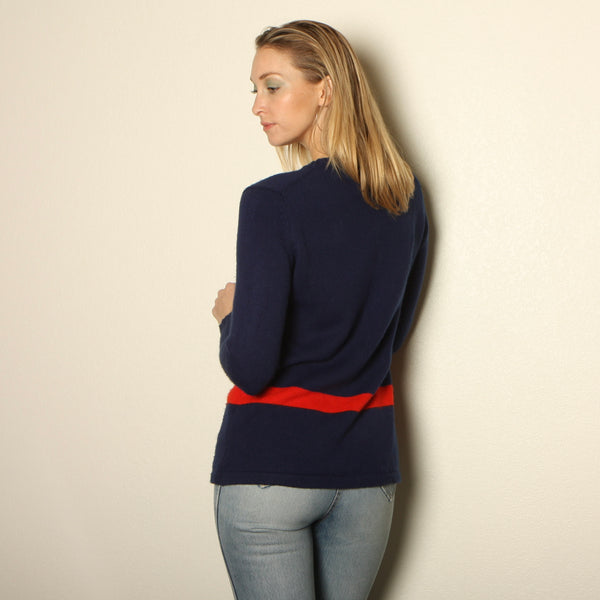 Vintage 60's Mod Trompe L'oeil Knit Sailor Sweater