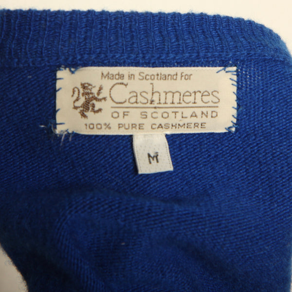 Vintage 80s Cobalt Scotland Cashmere Wrap Sweater