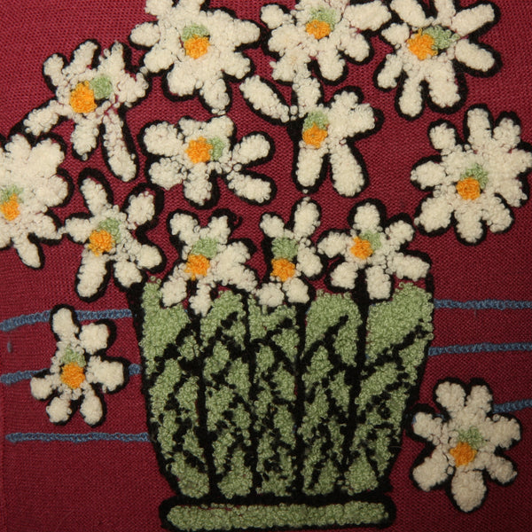 Vintage 70's does 30's Fiber Art Tufted Flowers Knit Skirt Set