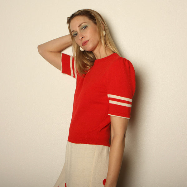 Vintage 80's Adolfo Saks Fifth Ave Polka Dot Knit Dress