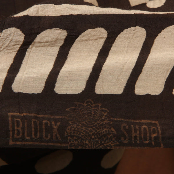 Vintage Hand Block Print Cotton Gauze Draped Smock Dress