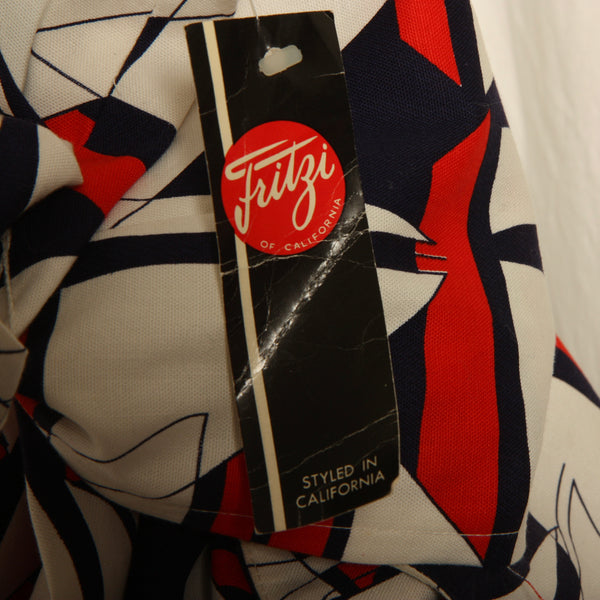 Deadstock Vintage 60's Sailboat Print Nautical Romper