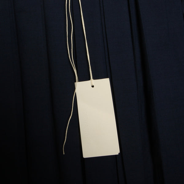 NWT Indigo Cotton Minimalist Pleated Trapeze Dress