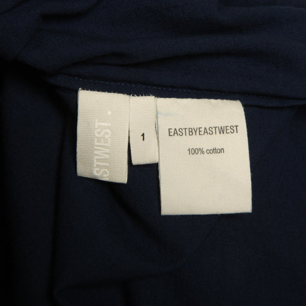NWT Indigo Cotton Minimalist Pleated Trapeze Dress