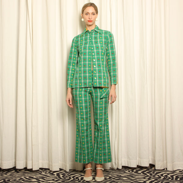 Vintage 70's Anne Klein Reversible Jacquard Pants + Jacket Set