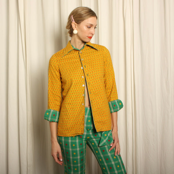 Vintage 70's Anne Klein Reversible Jacquard Pants + Jacket Set