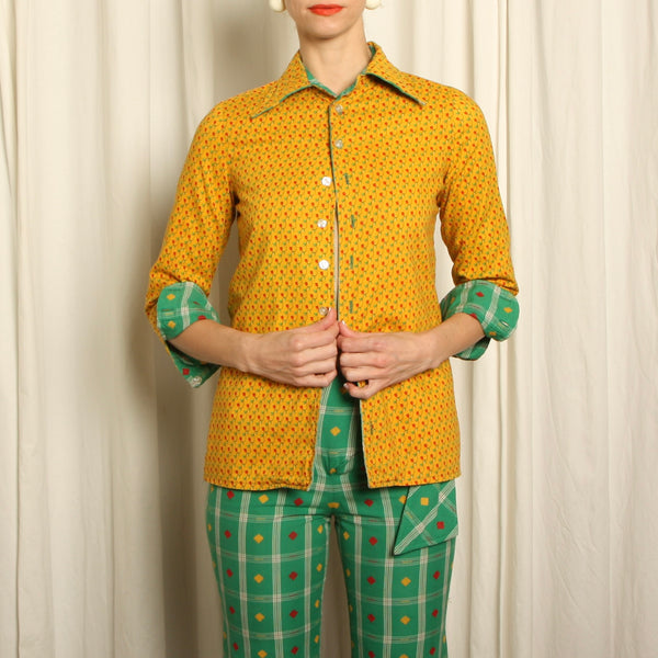 Vintage 70's Anne Klein Reversible Jacquard Pants + Jacket Set