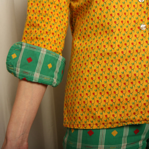 Vintage 70's Anne Klein Reversible Jacquard Pants + Jacket Set