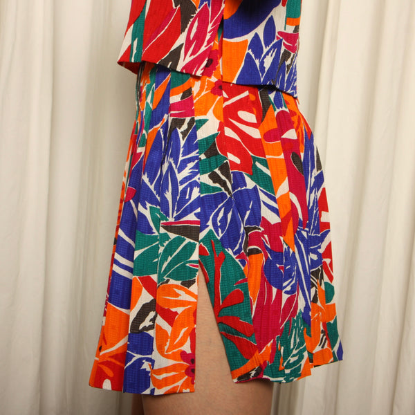 Vintage 80's Albert Nipon Crinkle Silk Resort Ensemble