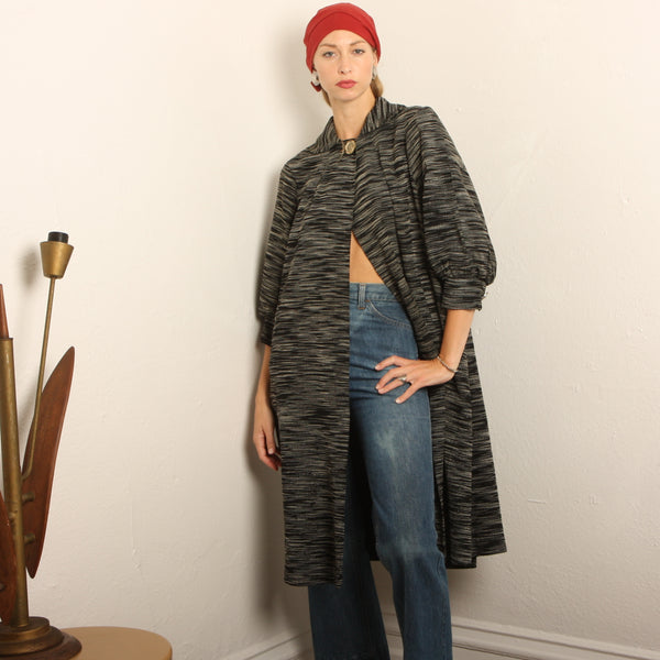 Vintage 30's Woven Balloon Sleeve Trapeze Coat