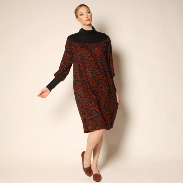 Vintage 70's Diane Von Furstenberg Italy Cowl Neck Midi Dress