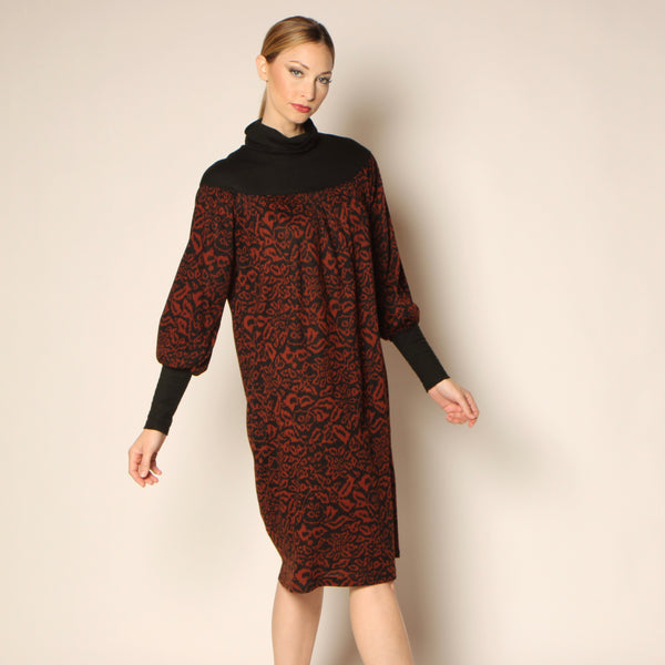 Vintage 70's Diane Von Furstenberg Italy Cowl Neck Midi Dress